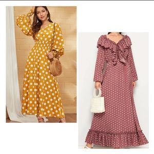 bundle of 2 beautiful maxi polka dot dresses